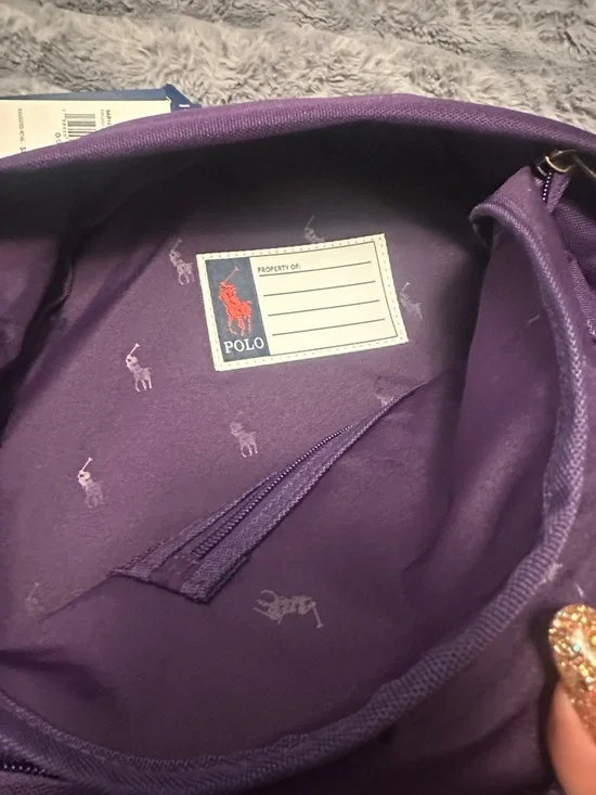Polo by Ralph Lauren Purple  Backpack with Bear Embroidery - Picture 5 of 6